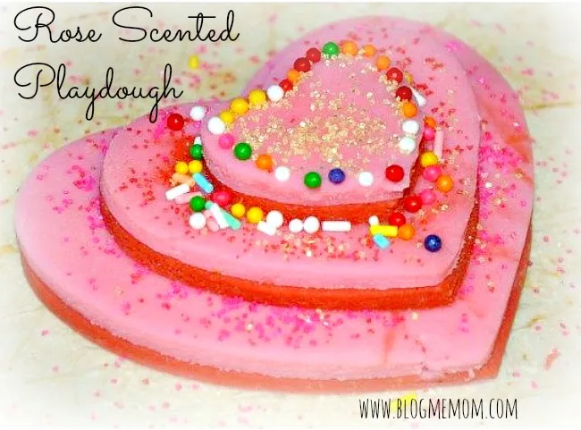 rose scented valentines day playdough recipe