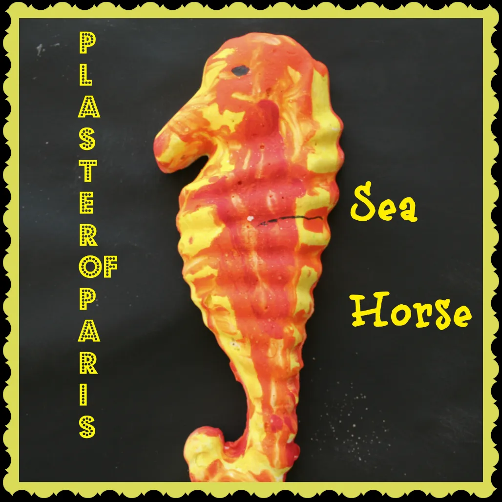 Molded Plaster Sea Horses
