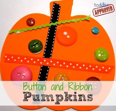button and ribbon pumpkins