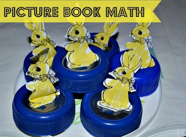 Addition stories with bottle caps