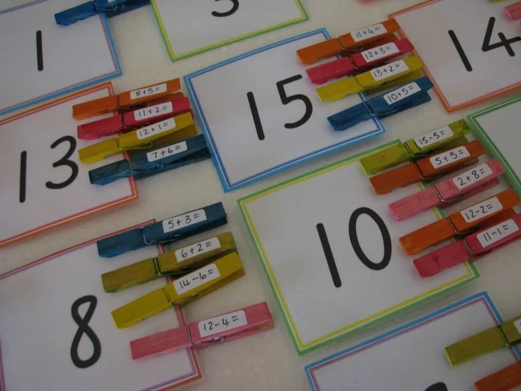 Peg-a-number fact game