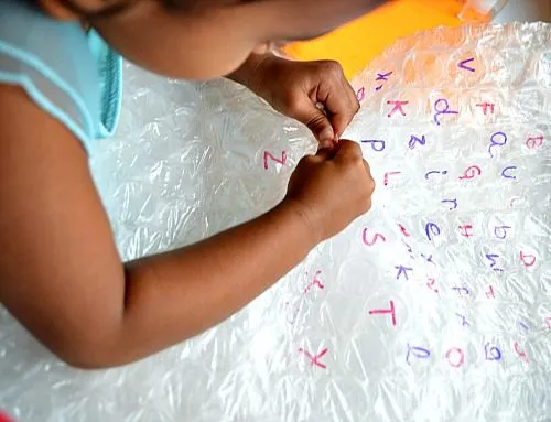 letter activities for kids bubble wrap