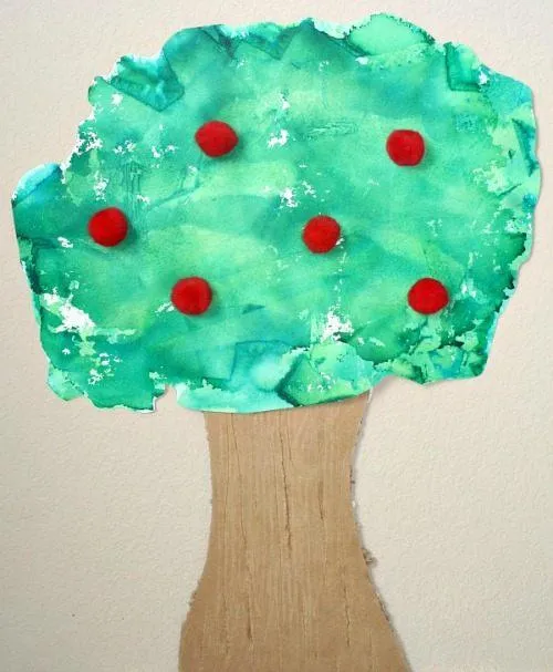 Tissue-Paper-Art-Apple-Tree-Craft