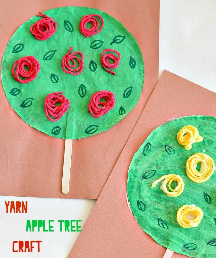 Apple Tree Craft : Yarn Apples Craft