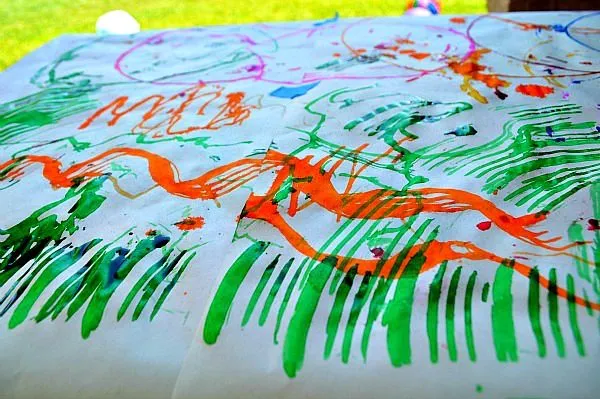 lines made with tooth brush