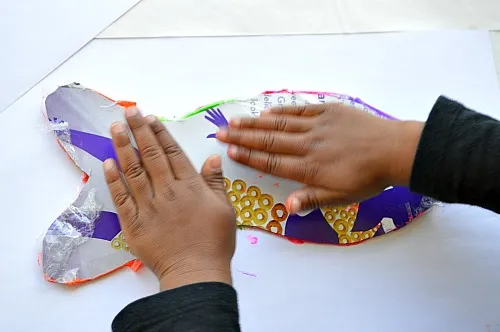 art for kids bubblw wrap process art