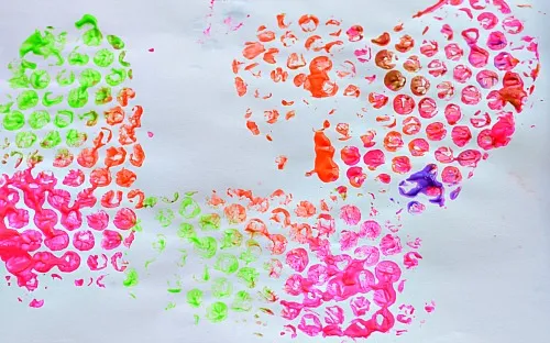 printmaking with bubble wrap