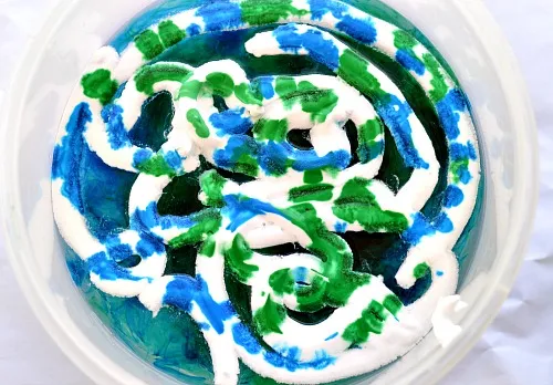 Floating art with shave cream
