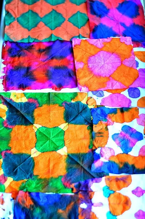 all colorful art projects with tissue