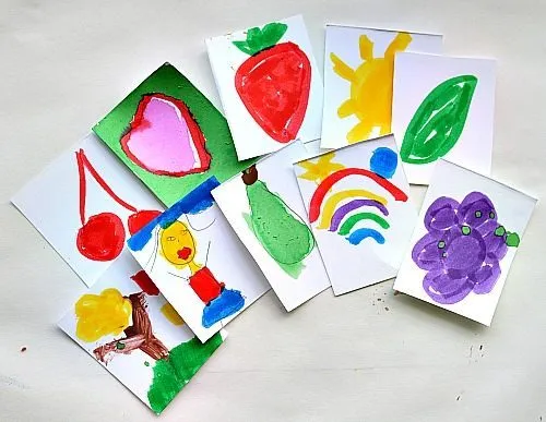 handdrawn pictures ready to be turned into homemade stickers