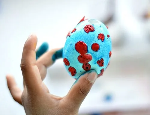 melted wax crayon easter art