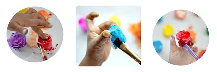 process for painting marshmallows