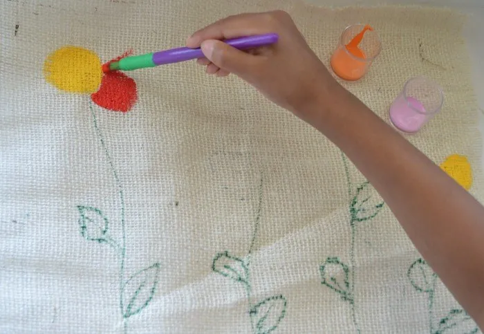 burlap art for kids