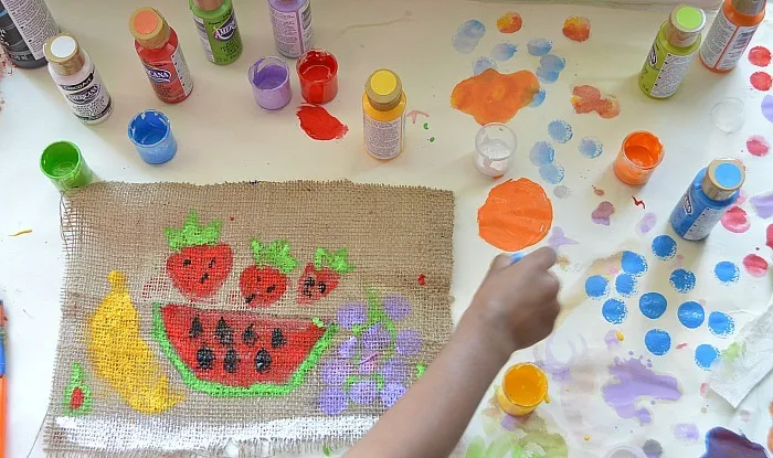 how to paint on burlap