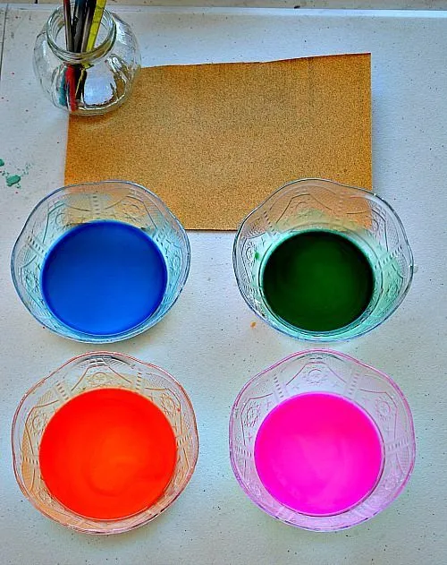 sandpaper and liquid chalk art