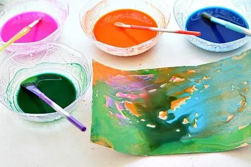 kids art with sandpaper