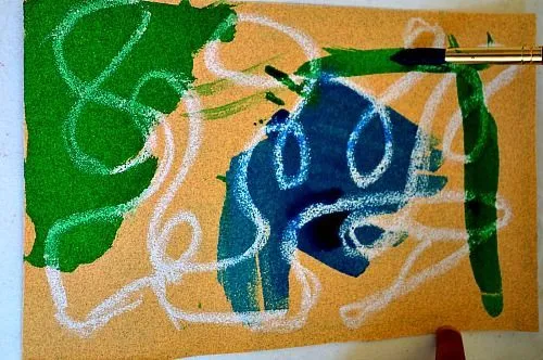 art activity with sand paper