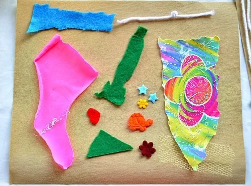 kids art with fabric