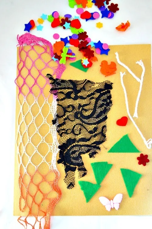 art with fabric and sandpaper for kids