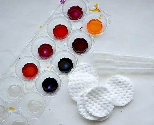 materials for cotton rounds art project
