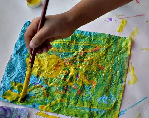 cover with paint on art