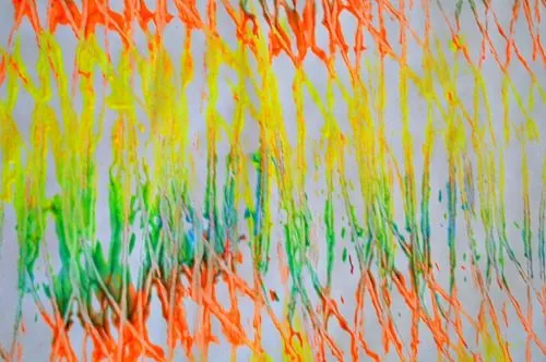 process art for toddlers with yarn and rolling pin