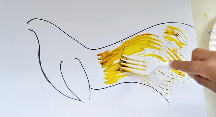 drawing with fork kids art