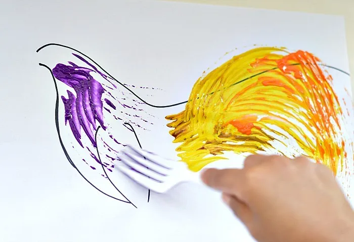 kids art with forks