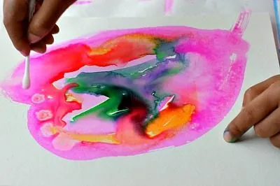 alcohol on water colors