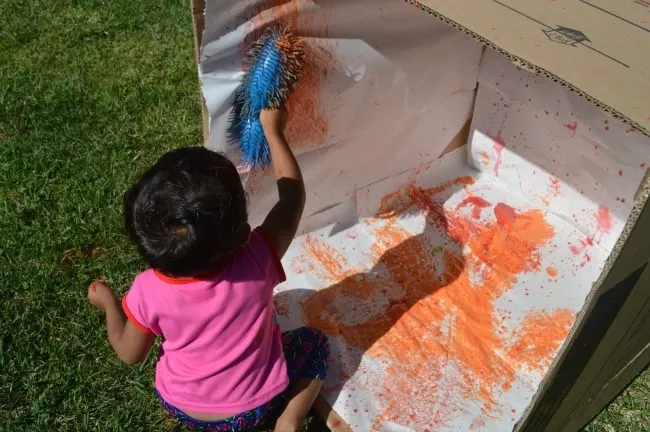 painting a box with squishy