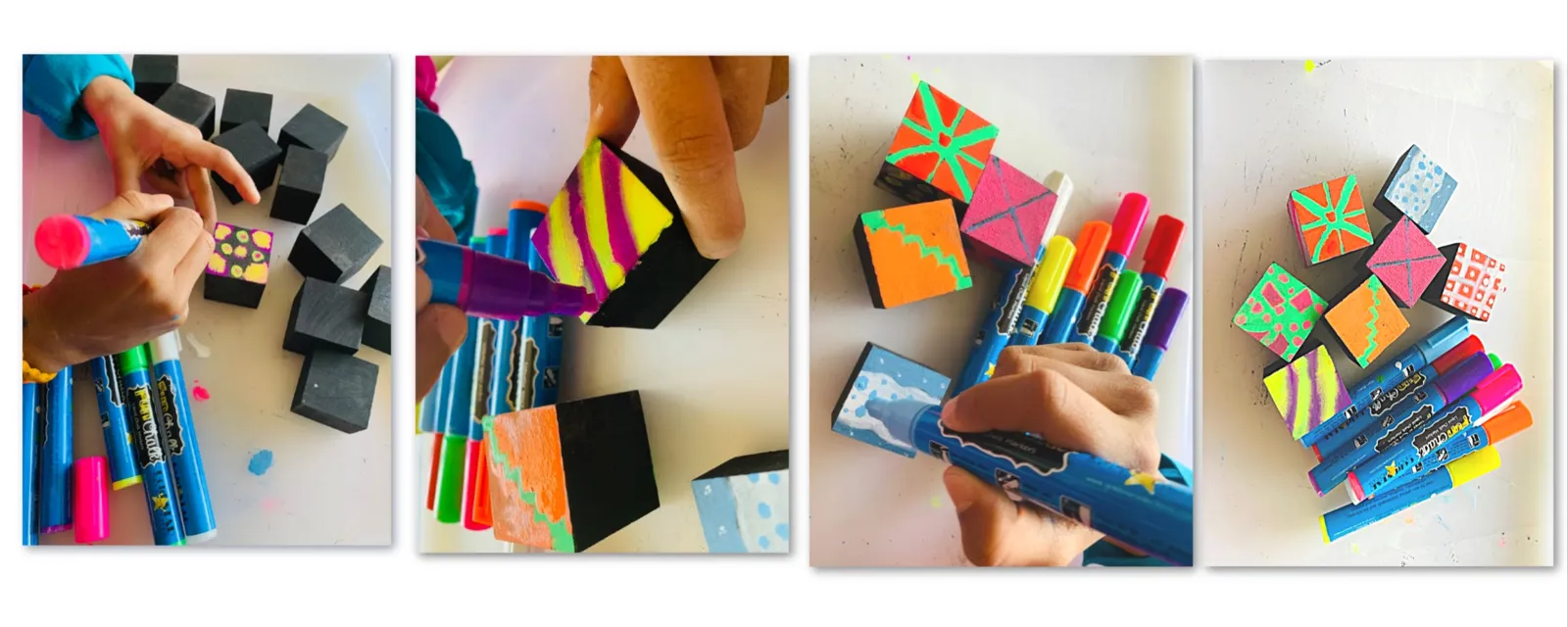 coloring on chalk blocks