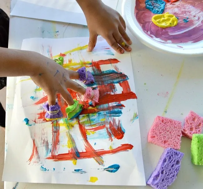art projects for kids using sponge fingers