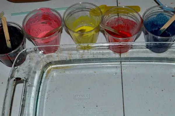 thinned oil paint on water - art projects for kids