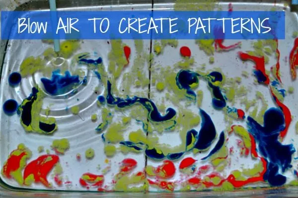 creating pattersn through air - art projects for preschool