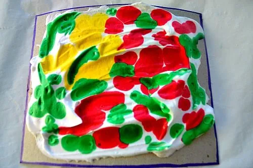drop art with shave cream