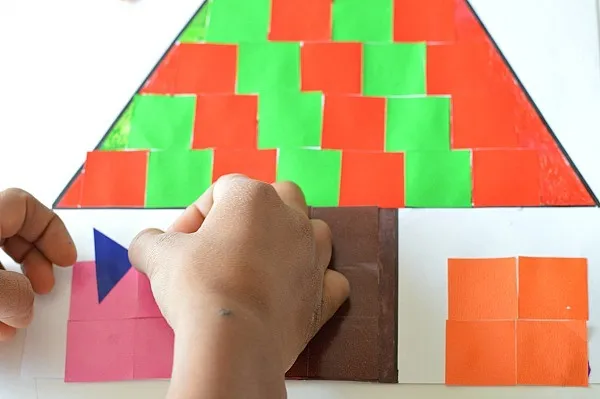 kids crafts sticking tissue paper