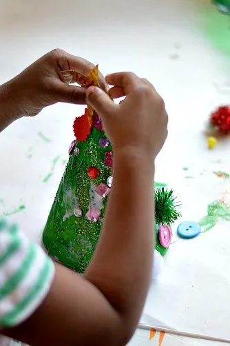 pom poms christmas trees