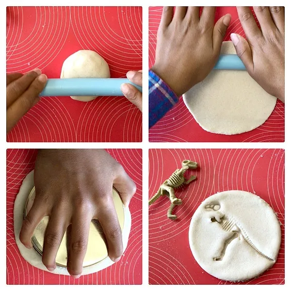 process of making dino ornaments