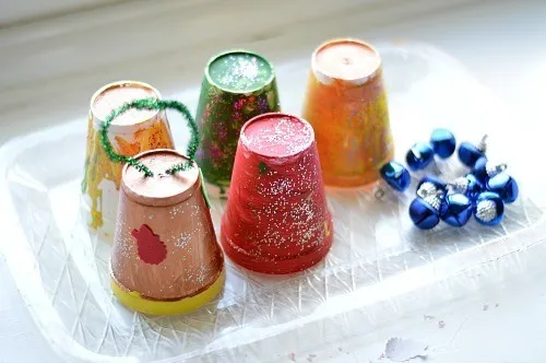 Christmas Crafts with foam cups and bells