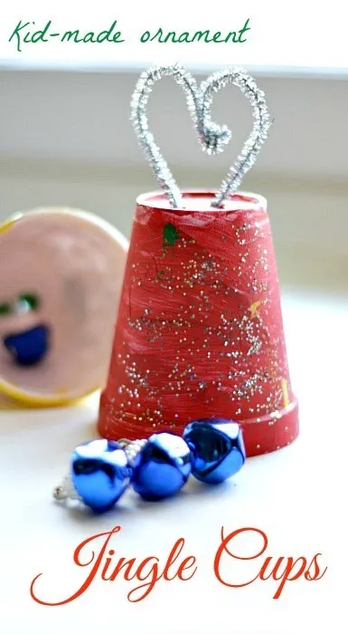 Christmas Crafts for Kids Making ornaments using bells and cups
