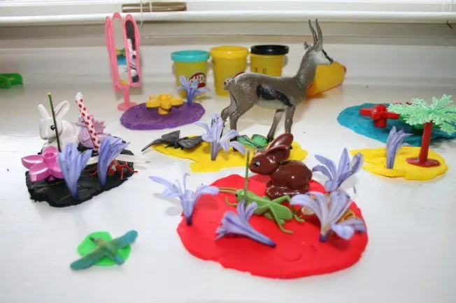 colorful play doh garden
