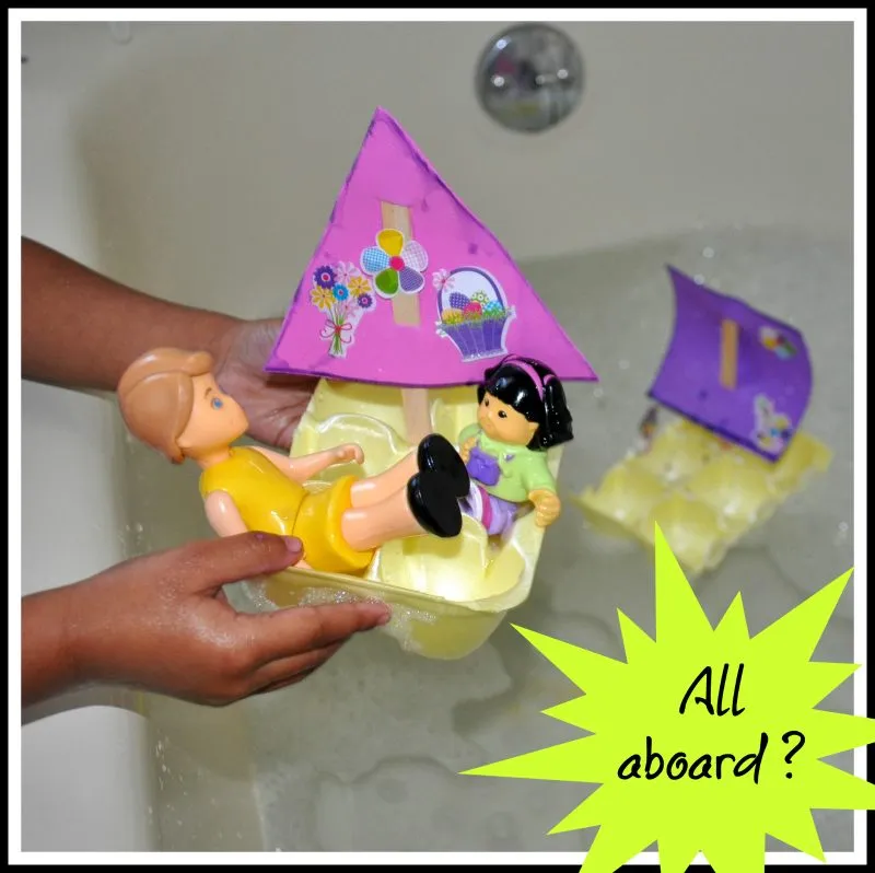 Egg Carton Sailboats for Columbus Day