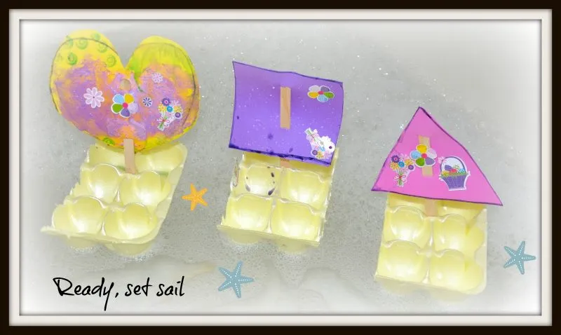 Egg Carton Sailboats for Columbus Day