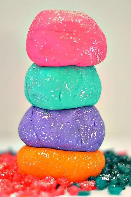 make glittery playdough for kids