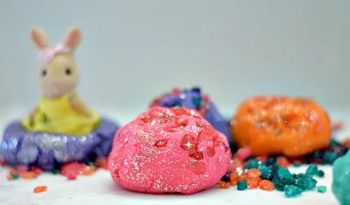 crystals and playdough