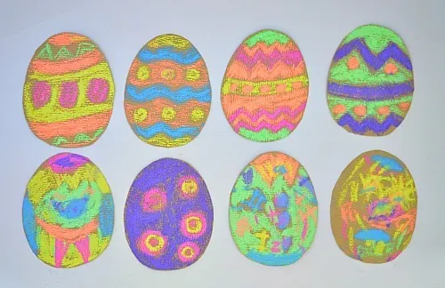 Easter Activities for Kids : Chalk Egg Art