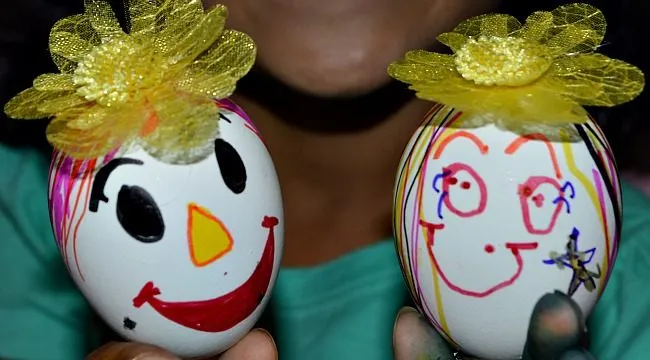 egg shell puppets fine motor activity