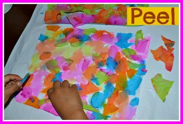 water and paper collage kids activity