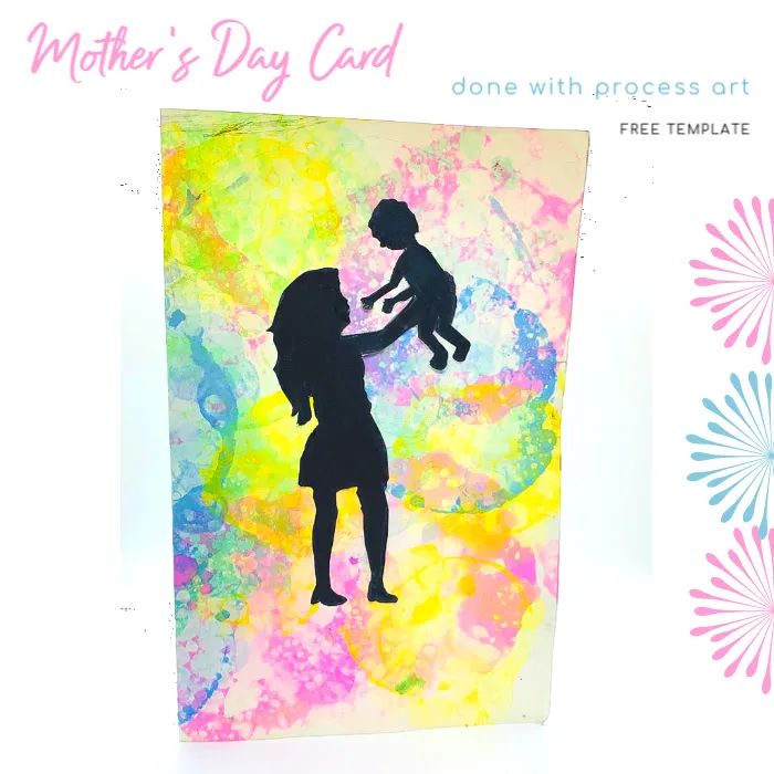 Easy Mother's day card with process art