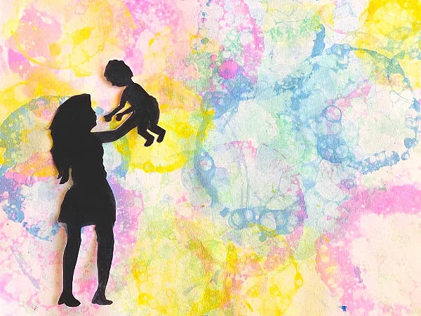 Bubble Print Mother's Day Silhouette Card